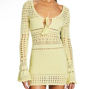 Retrofete Peony Open Crochet Knit Dress XS
